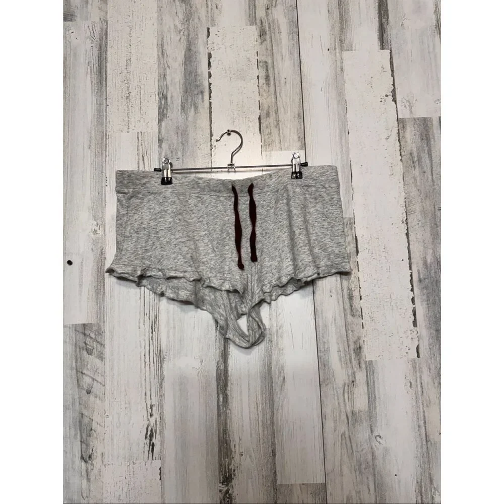 Victoria’s Secret PINK Sleep Shorts Women’s Large Gray Ruffle Hem Lounge Pajama